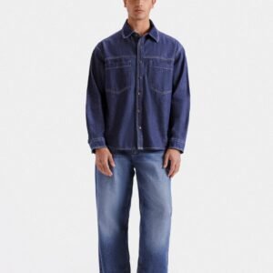 Denim Shirt with Stitching Details