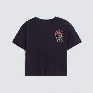 Textured Embroidered T-Shirt