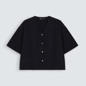 Cropped V-Neck Shirt