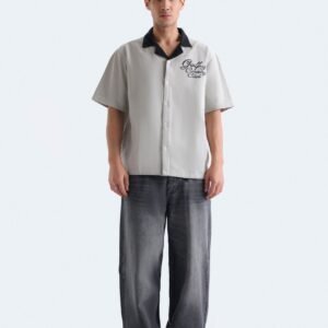 Resort Collar Slogan Shirt