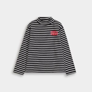 Slogan Print Striped T-Shirt