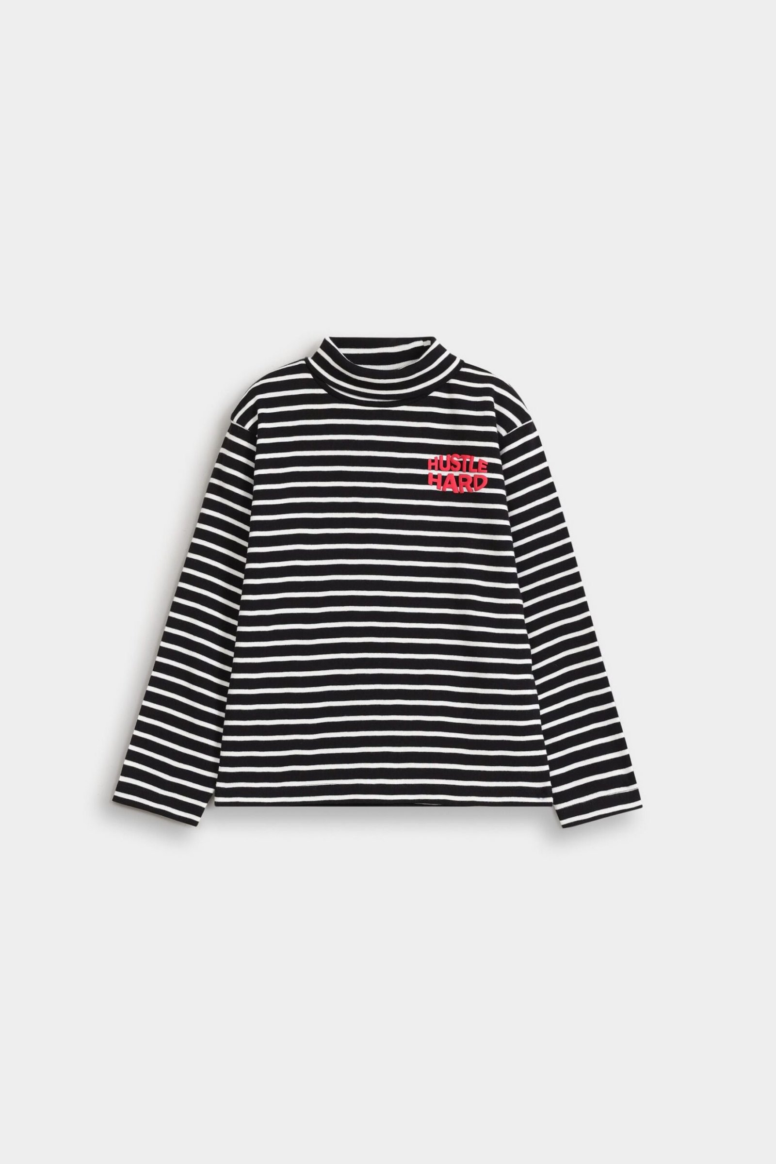 Slogan Print Striped T-Shirt