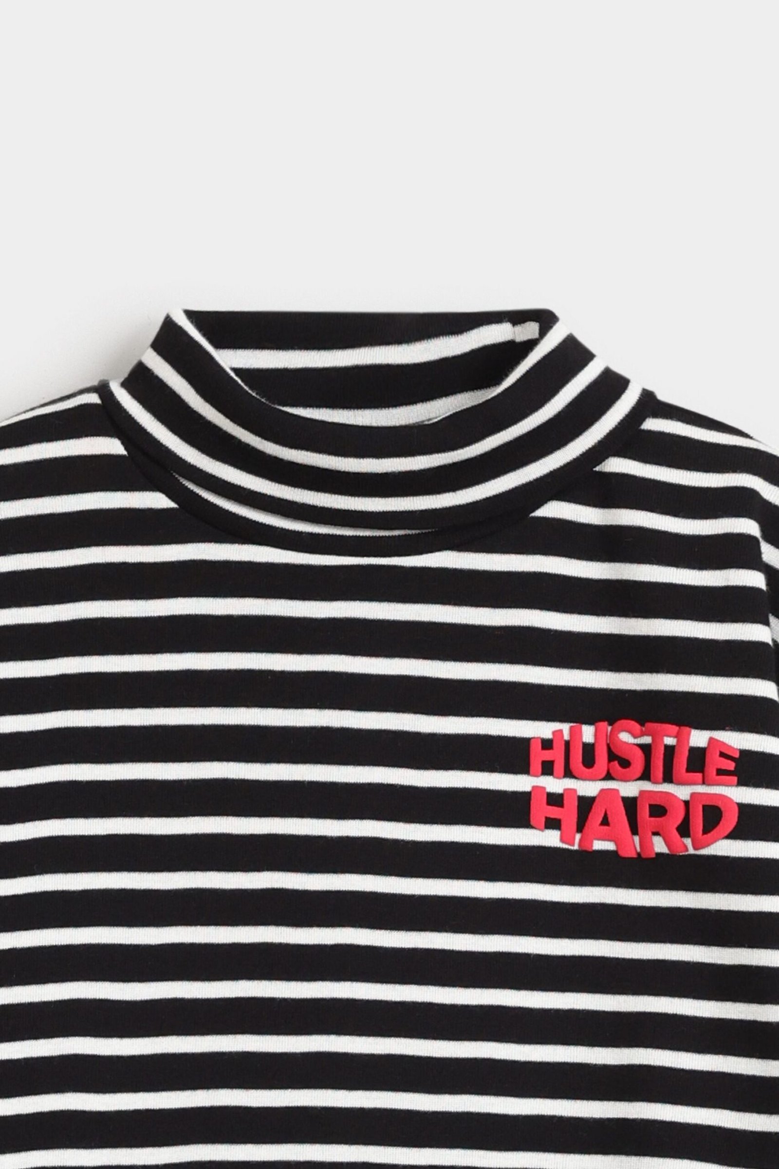 Slogan Print Striped T-Shirt - Image 2