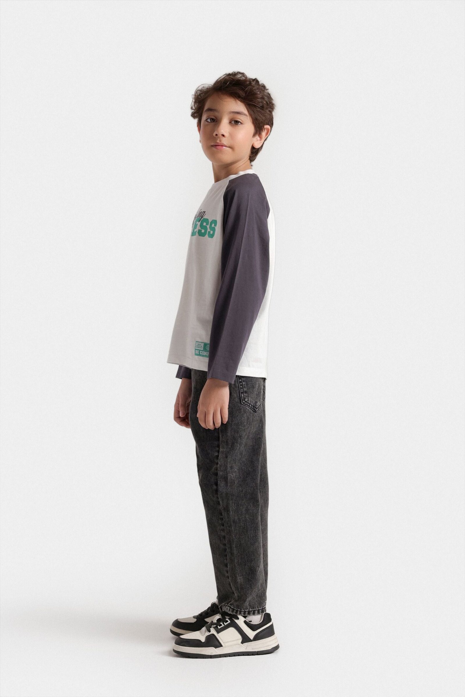 Raglan Slogan Print T-Shirt - Image 5