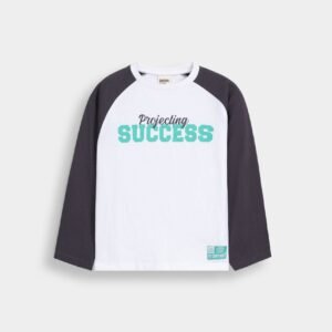 Raglan Slogan Print T-Shirt