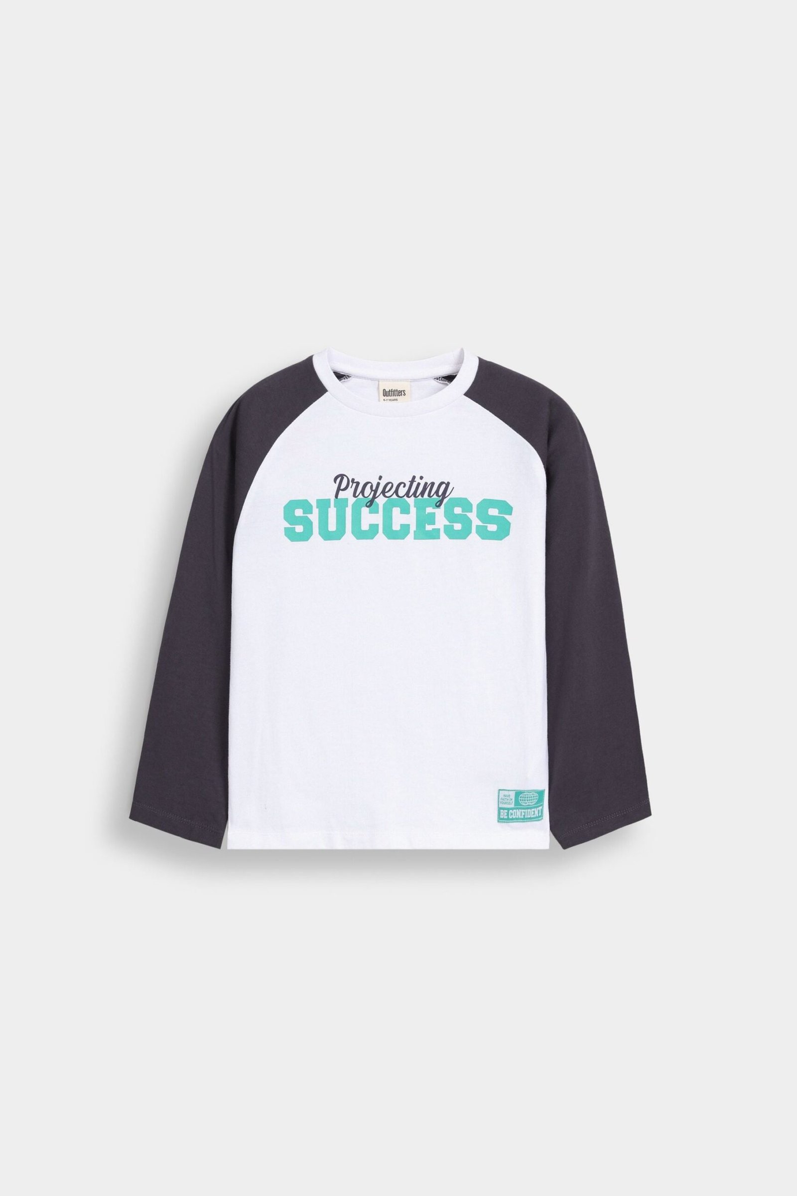 Raglan Slogan Print T-Shirt
