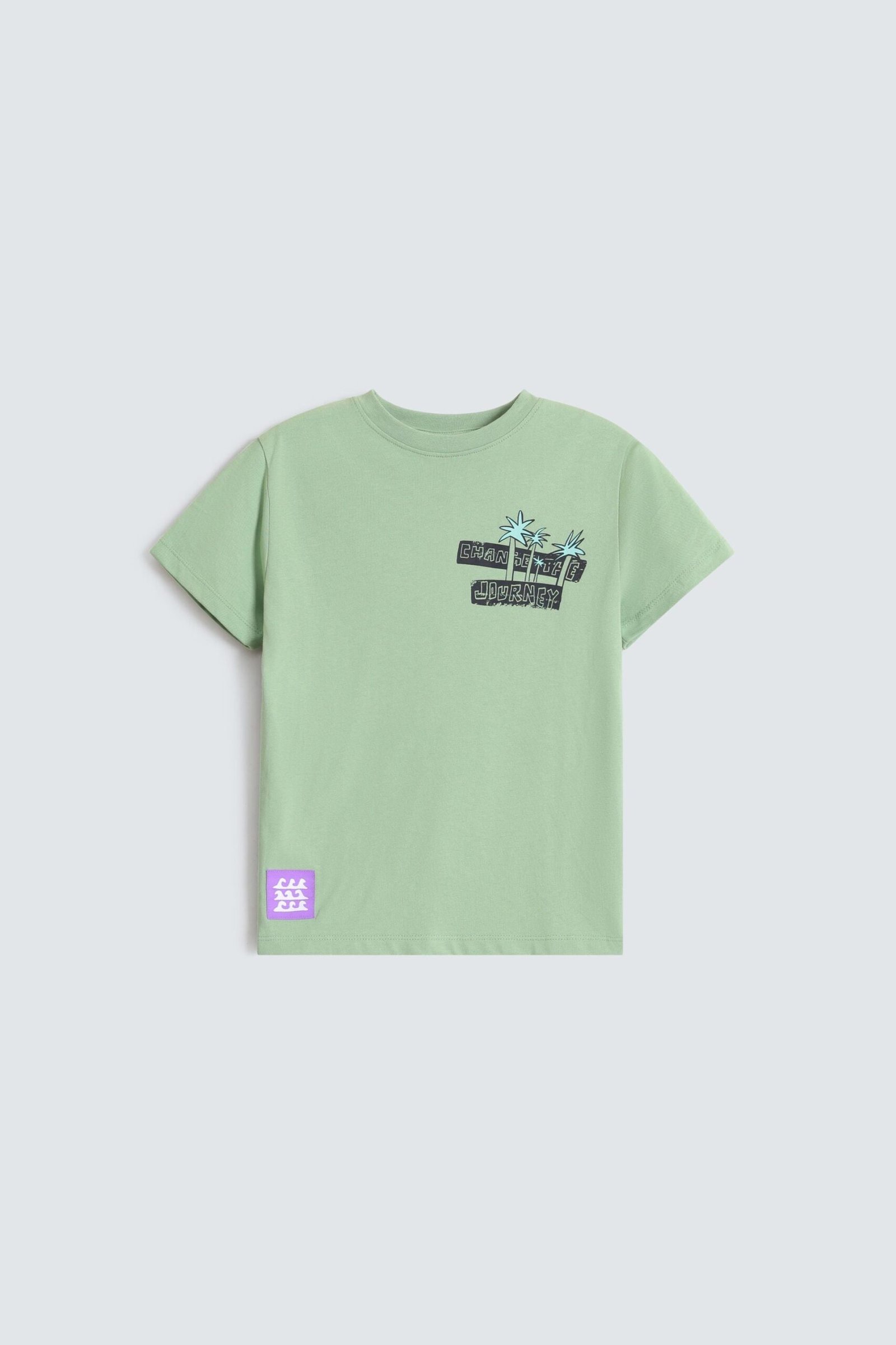 Tropical Graphic T-Shirt With Label Patch