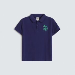 Slogan Print Polo Shirt
