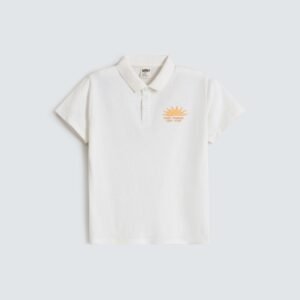 Textured Embroidered Polo Shirt