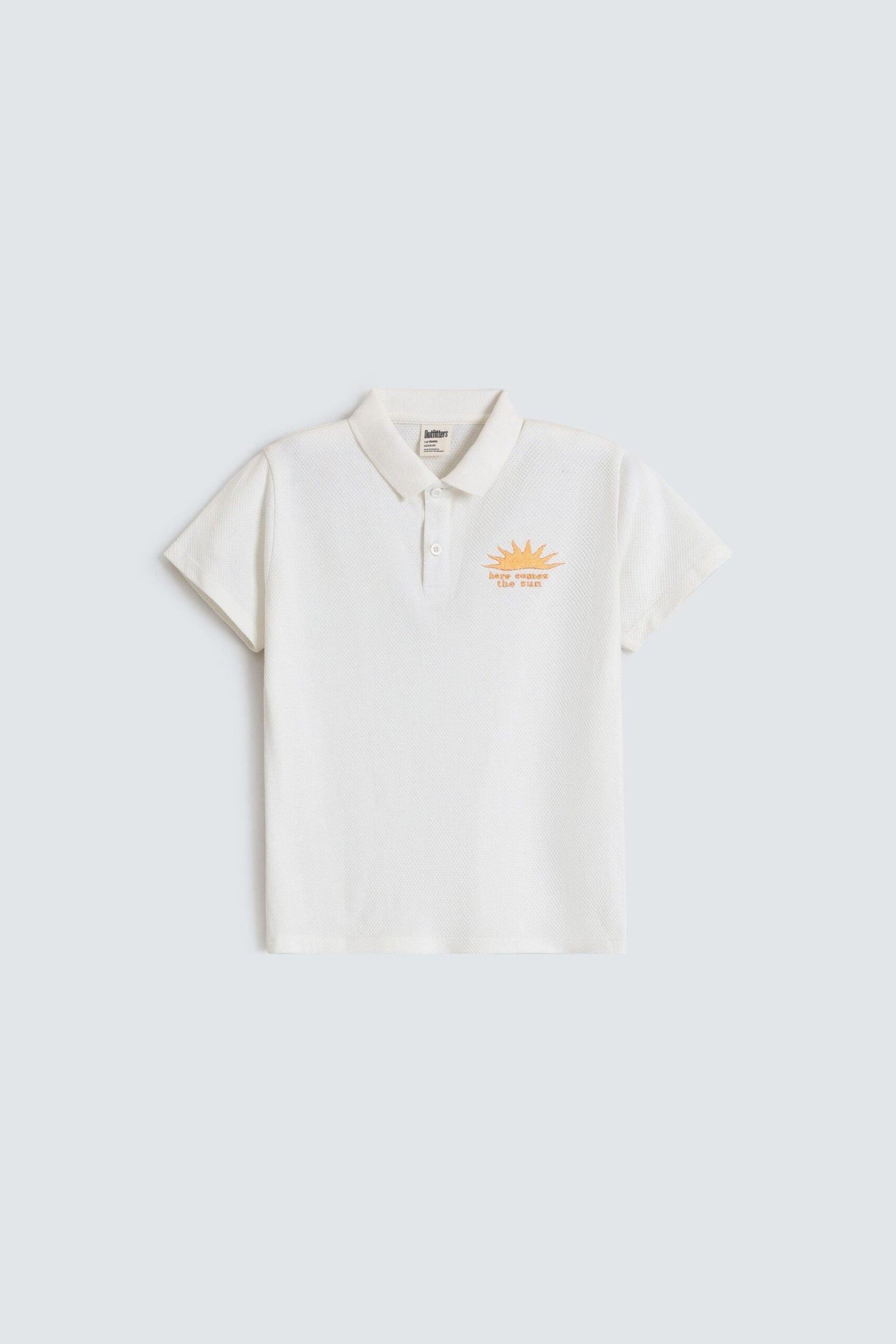 Textured Embroidered Polo Shirt