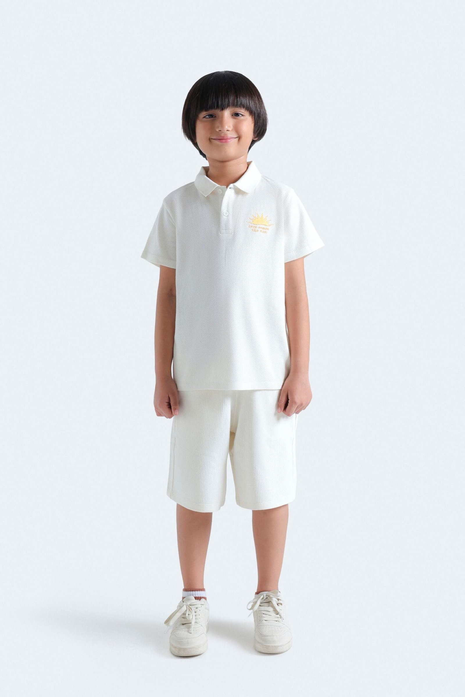Textured Embroidered Polo Shirt - Image 4