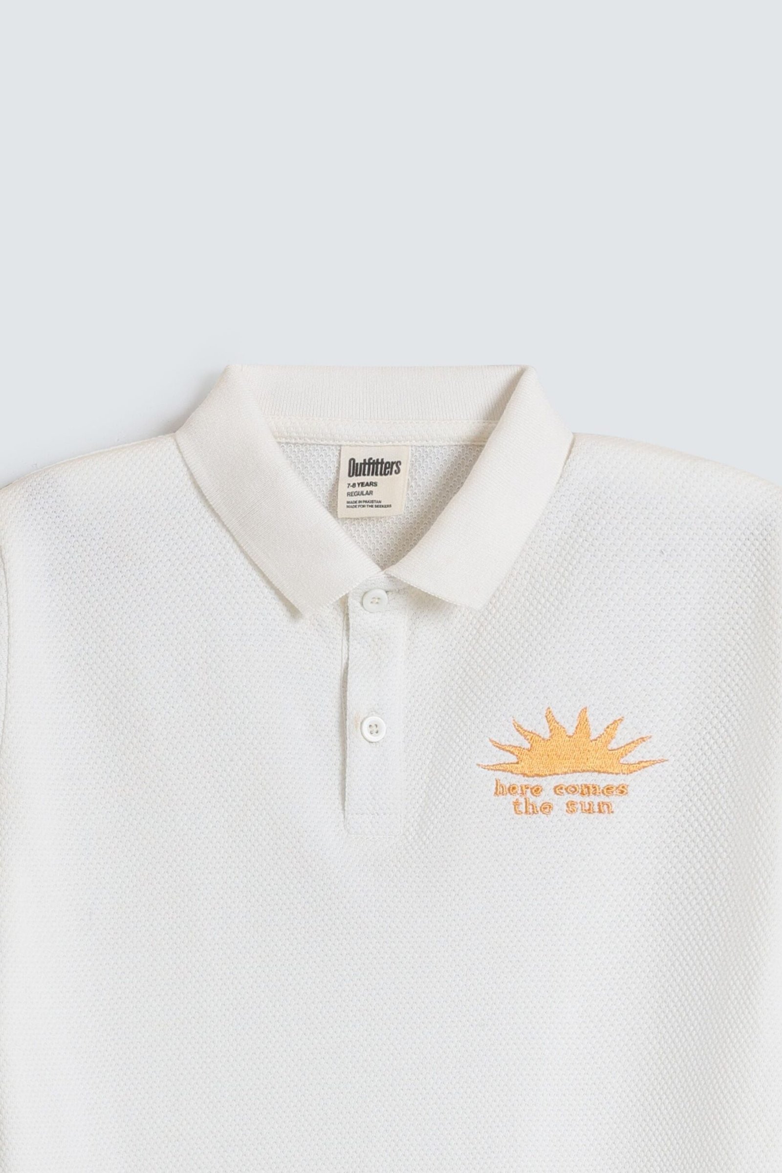 Textured Embroidered Polo Shirt - Image 2