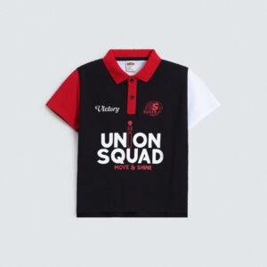 Slogan Color-Block Polo Shirt