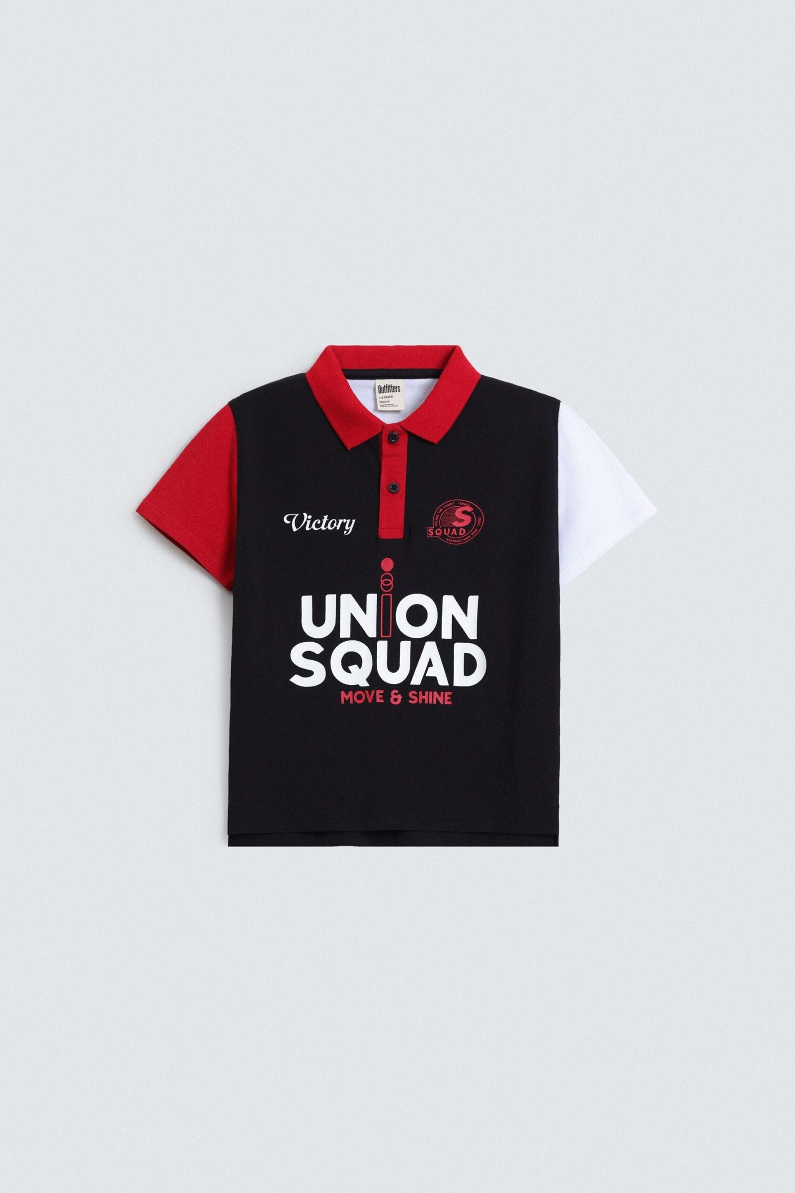 Slogan Color-Block Polo Shirt