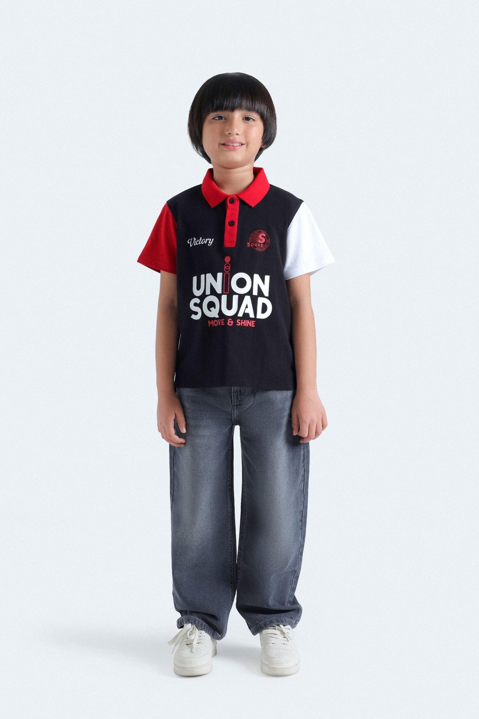 Slogan Color-Block Polo Shirt - Image 4
