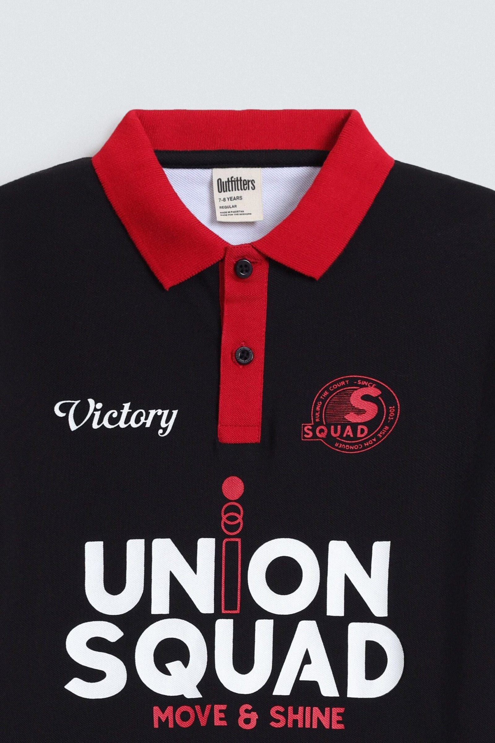 Slogan Color-Block Polo Shirt - Image 2