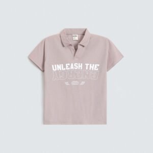 Slogan Print Polo Shirt