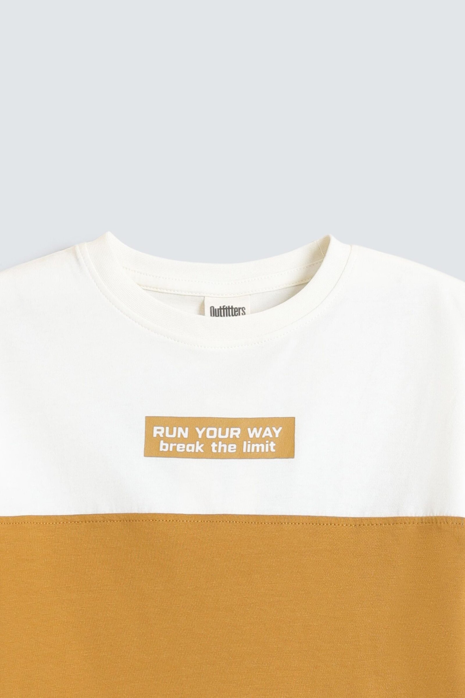 Cut & Sew Slogan Print T-Shirt - Image 2