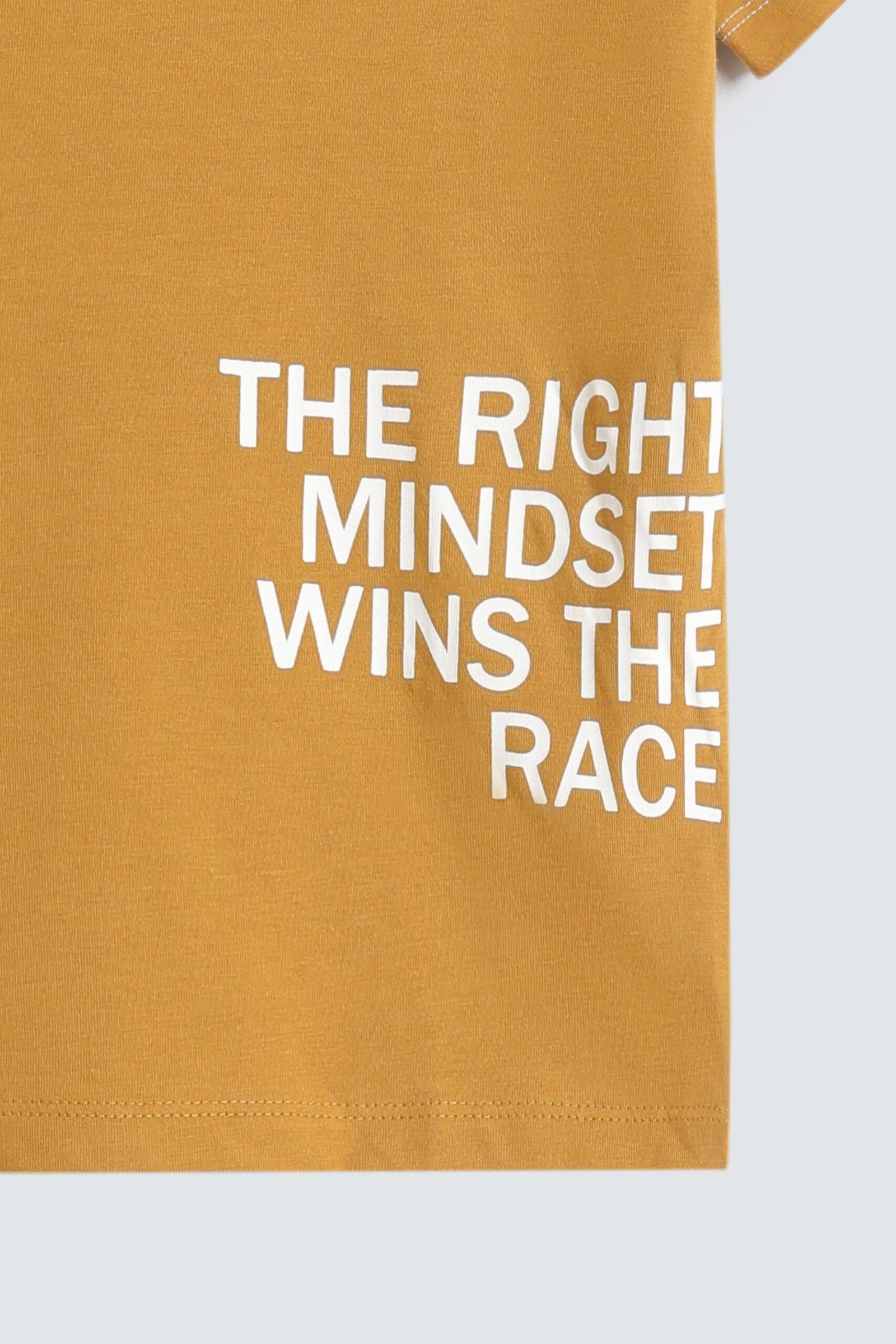 Cut & Sew Slogan Print T-Shirt - Image 3