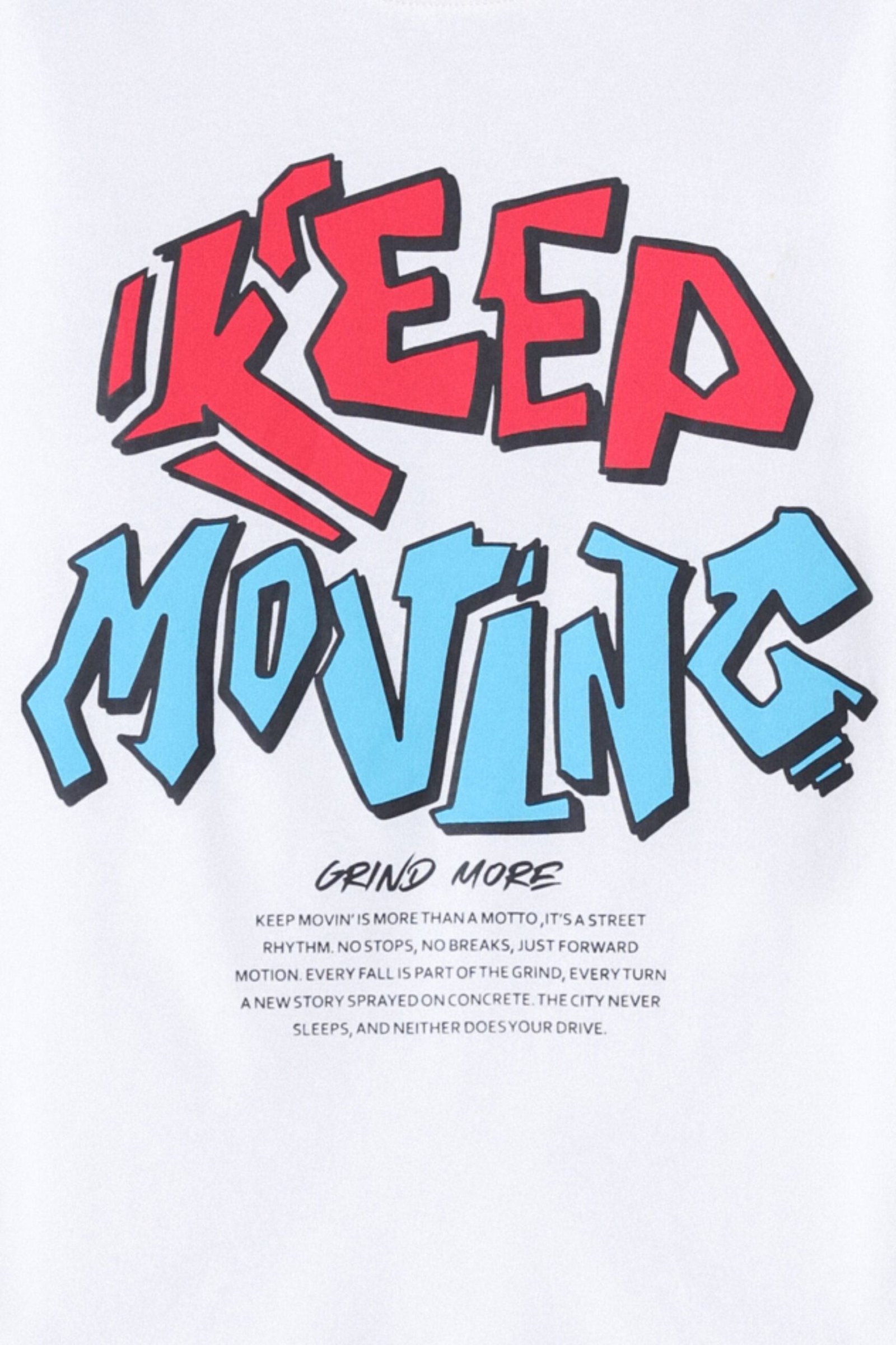 Keep Moving Slogan Print T-Shirt - Image 2