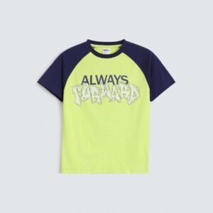 Raglan Slogan Print T-Shirt
