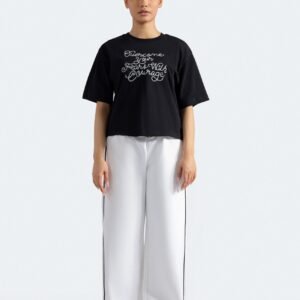 Super Cropped Embroidered T-Shirt