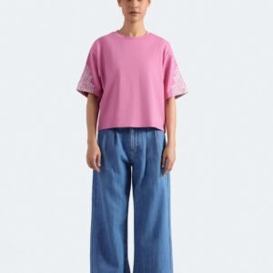 Cropped Embroidered T-Shirt
