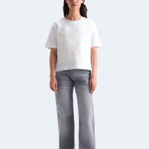 Cropped Embroidered T-Shirt