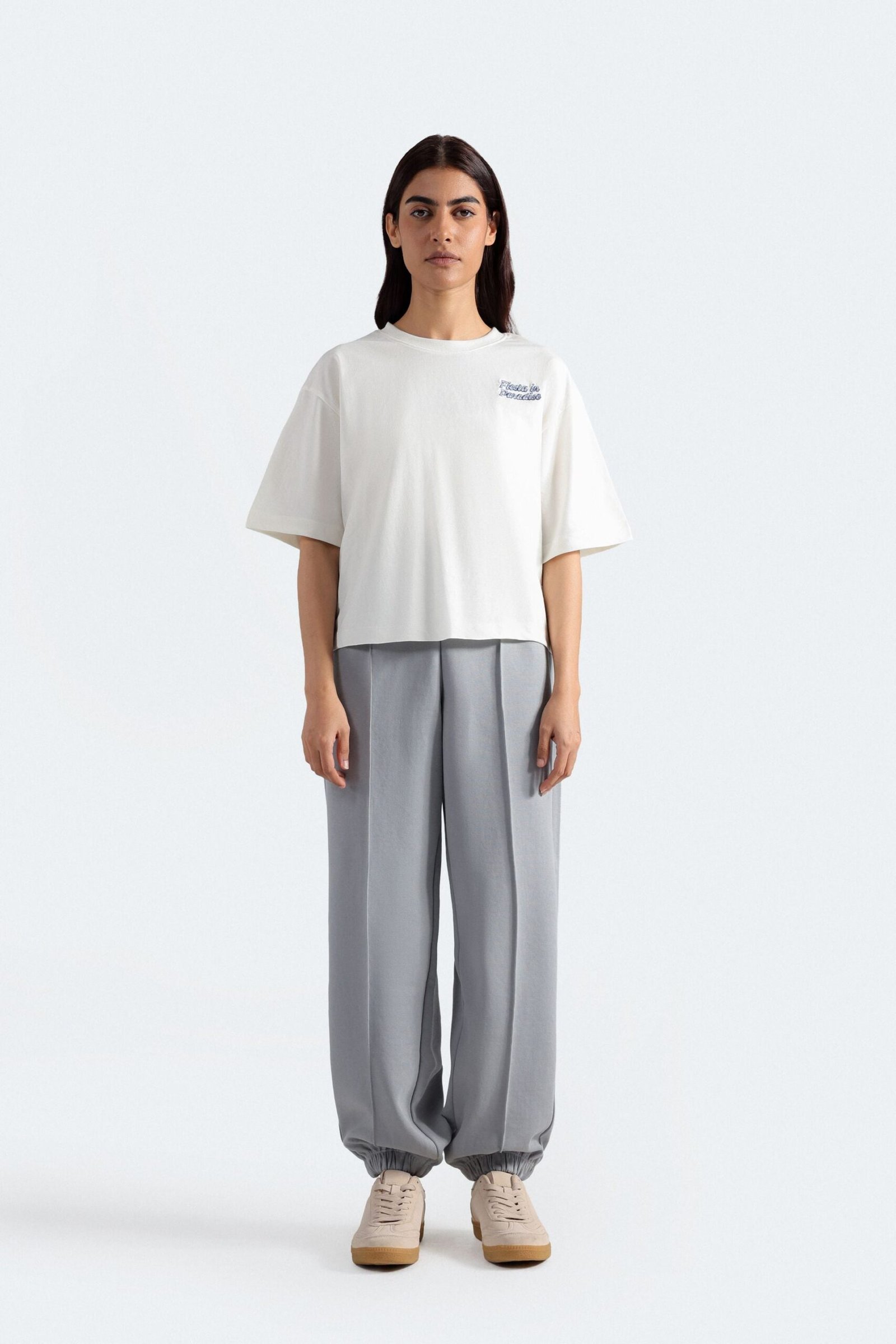 Cropped Embroidered T-Shirt