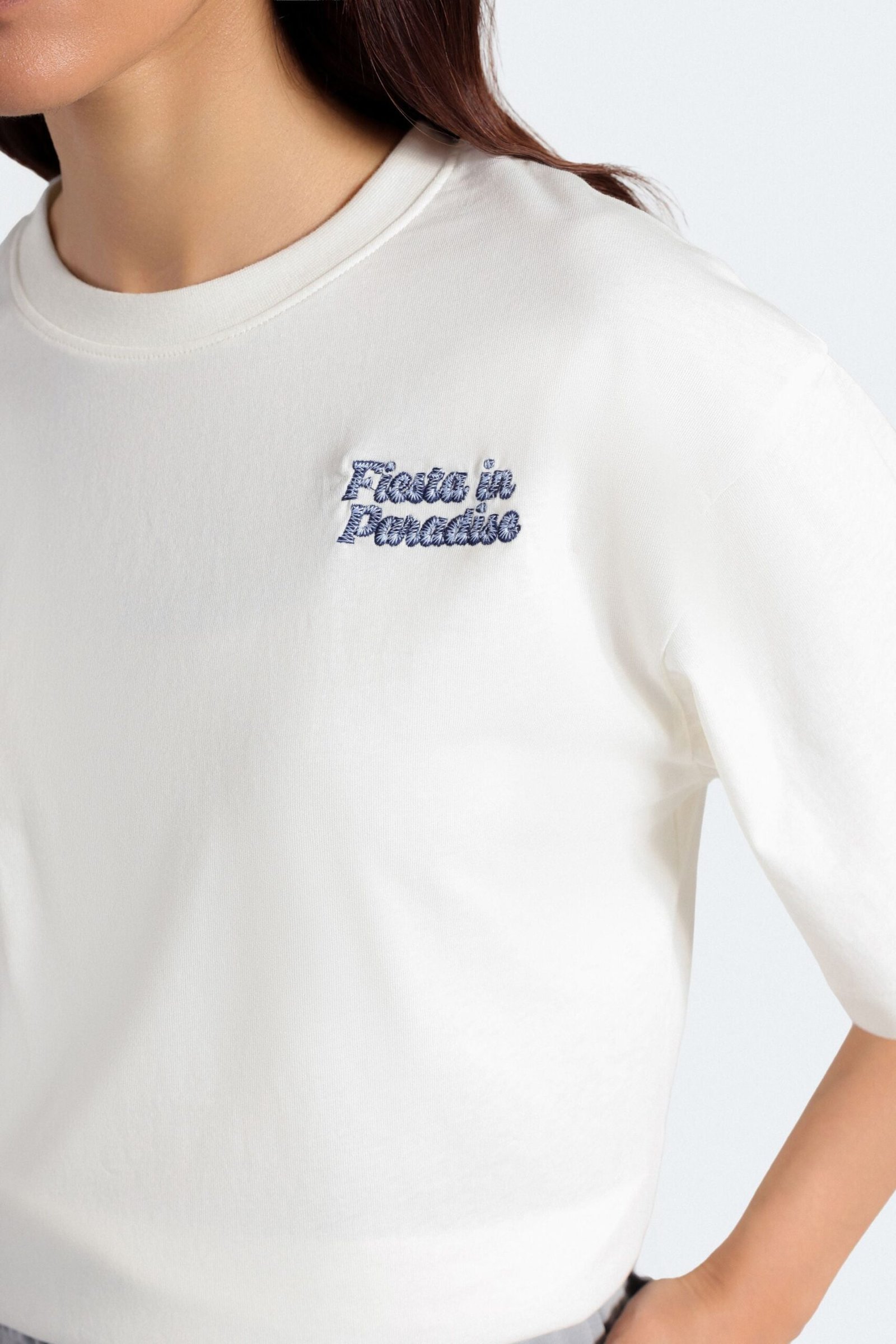Cropped Embroidered T-Shirt - Image 2