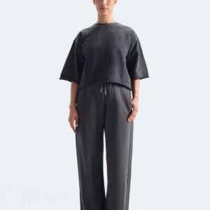 Cropped Washed Effect T-Shirt