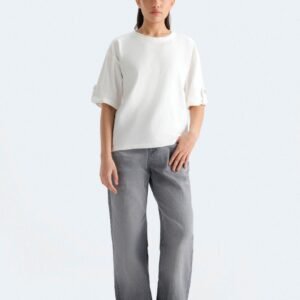 T-Shirt With Button Tab Detail