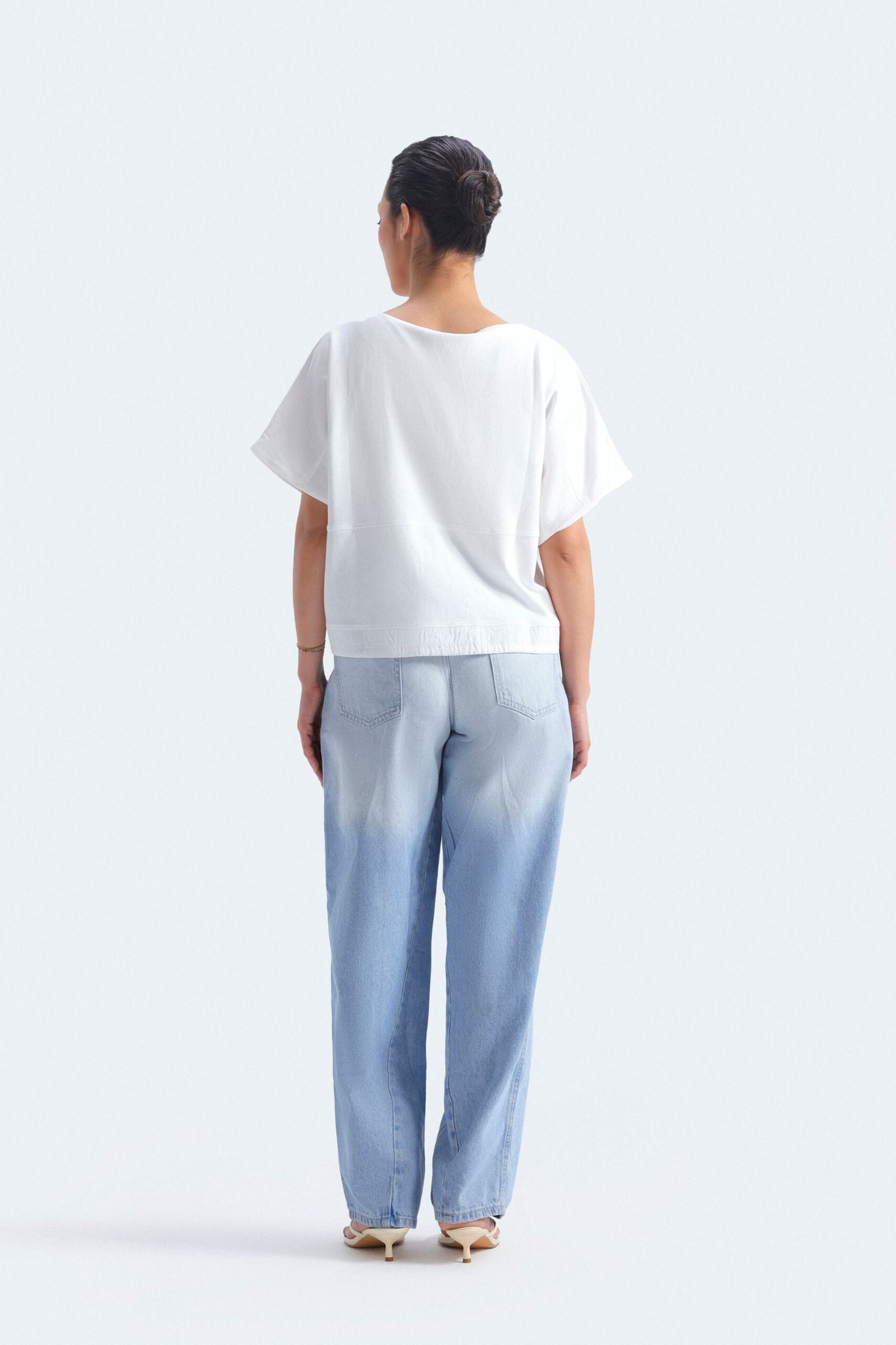 Cropped T-Shirt With Bow Detail - Image 12