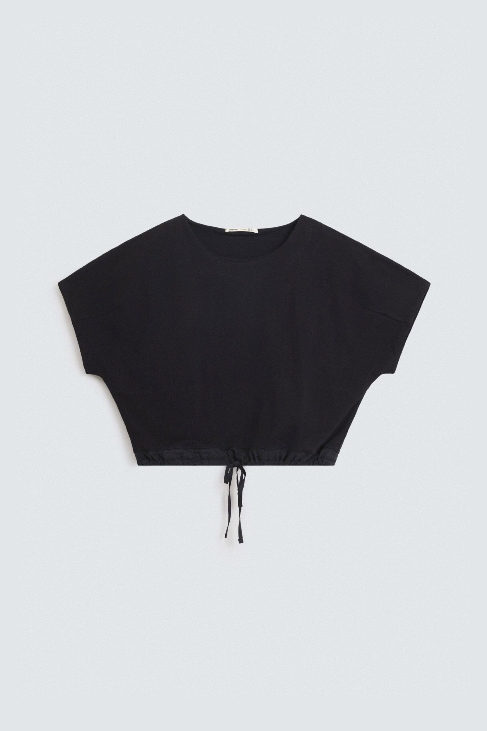 Cropped T-Shirt With Bow Detail - Image 6