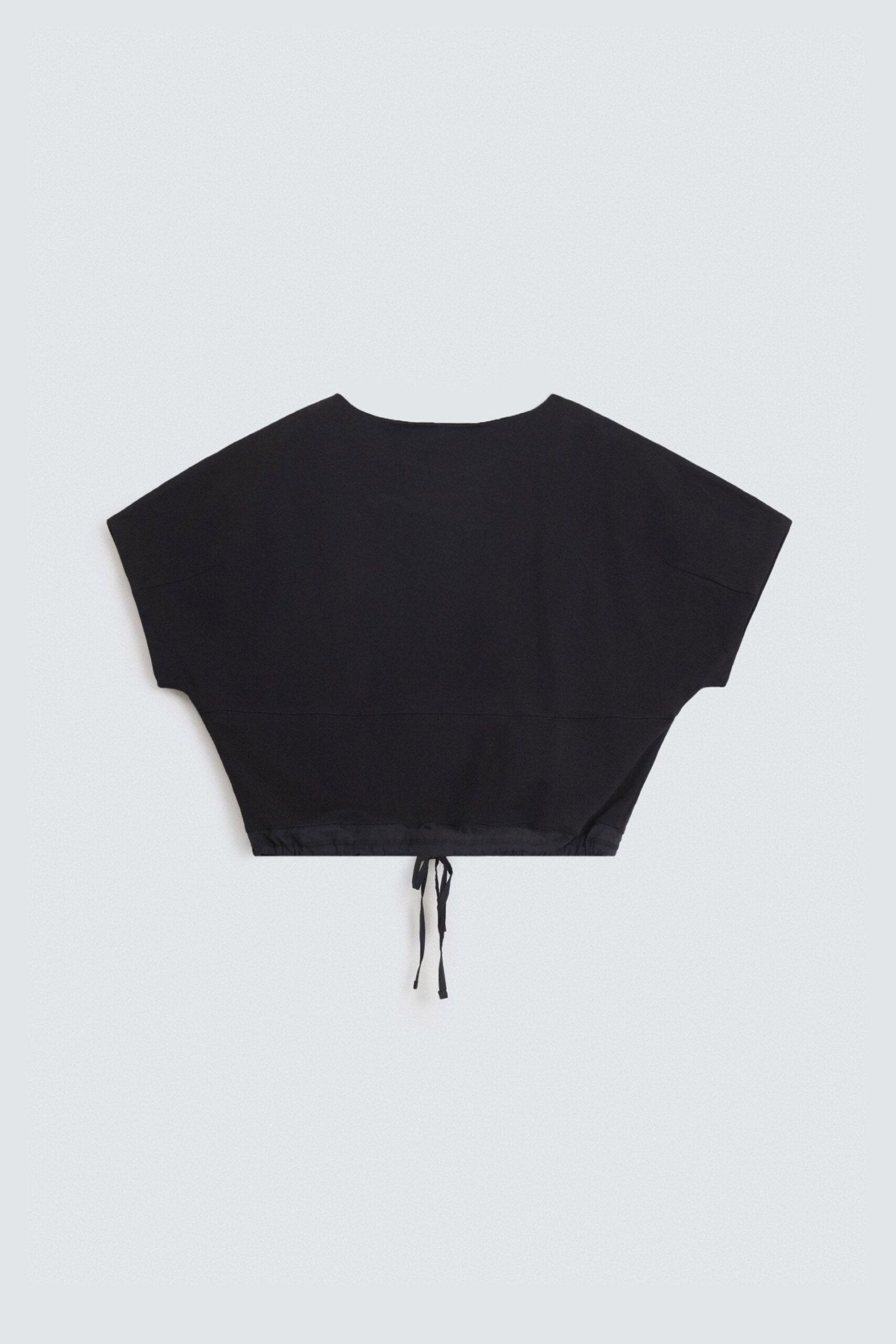 Cropped T-Shirt With Bow Detail - Image 8