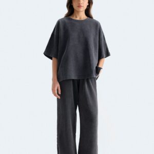 Crew Neck T-Shirt With Side Slit