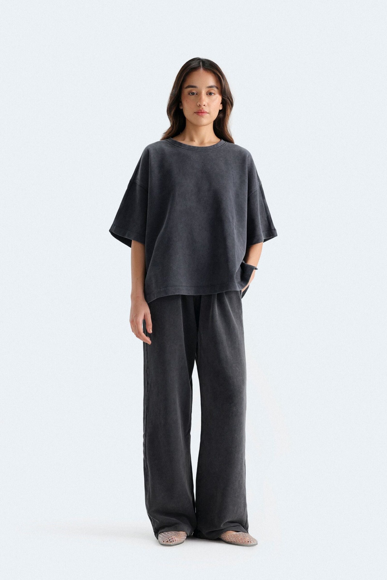 Crew Neck T-Shirt With Side Slit