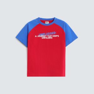 Color Block Slogan Print T-Shirt
