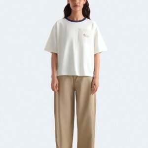 Cropped Embroidered T-Shirt