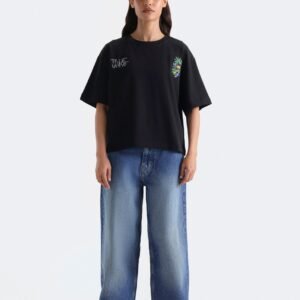 Cropped Embroidered T-Shirt