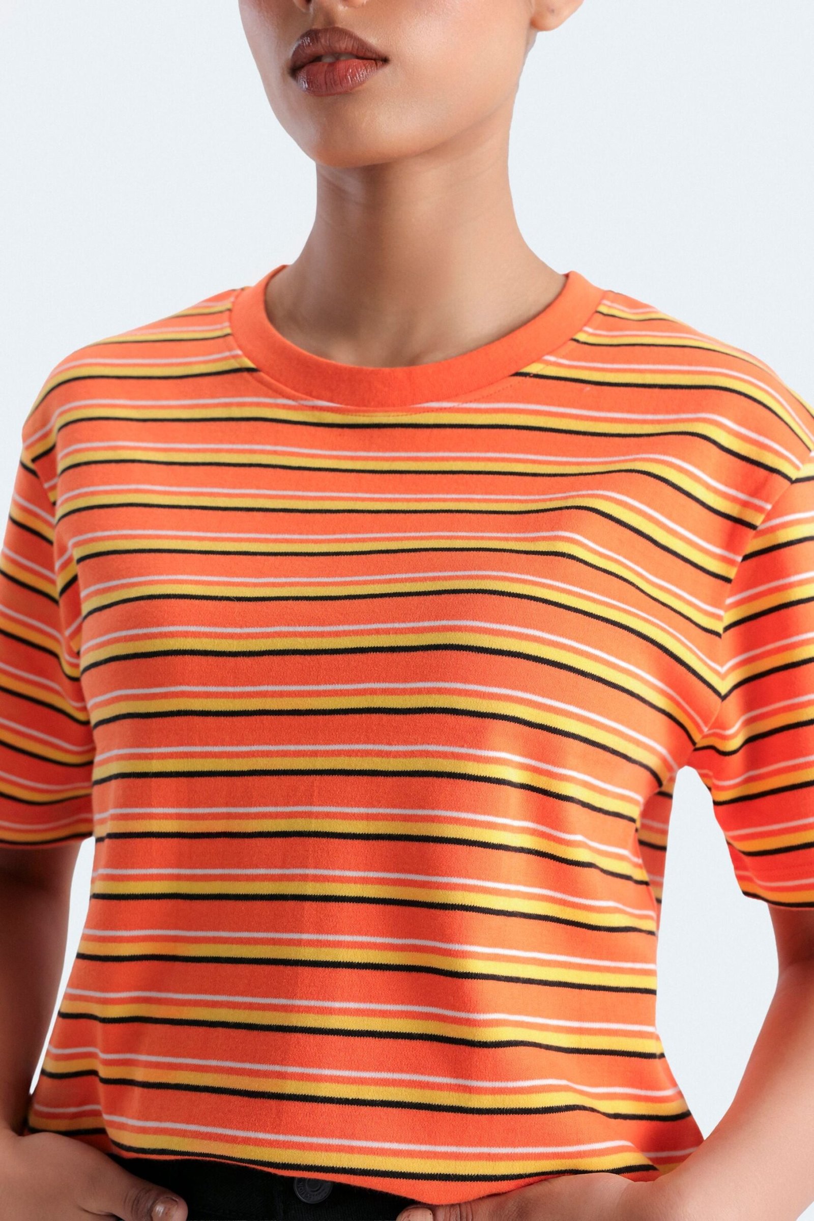 Cropped Stripped T-Shirt - Image 2