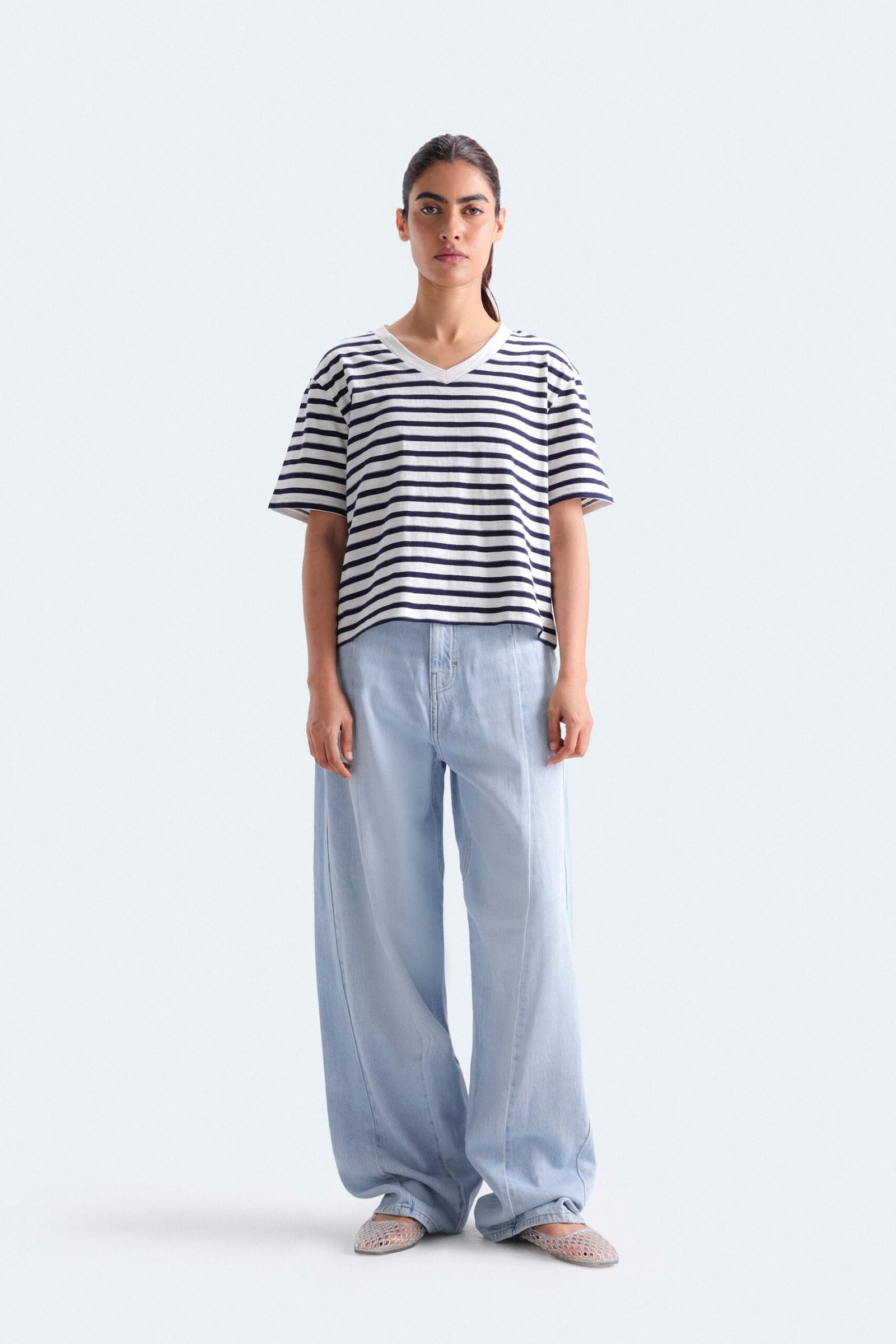 Cropped Stripped T-Shirt