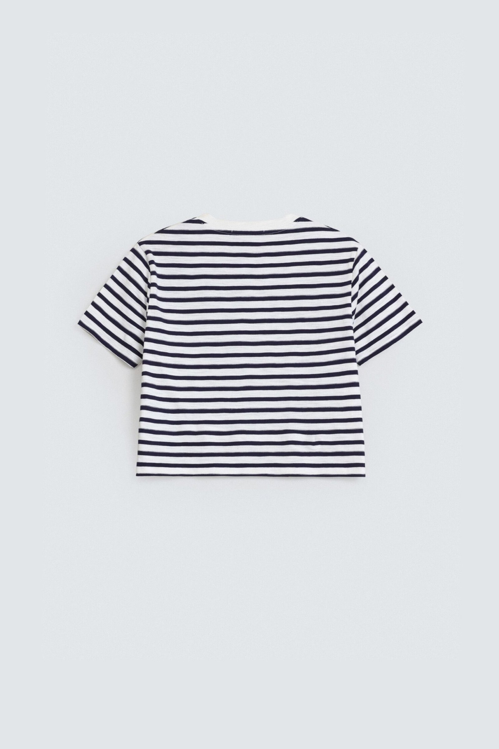 Cropped Stripped T-Shirt - Image 7
