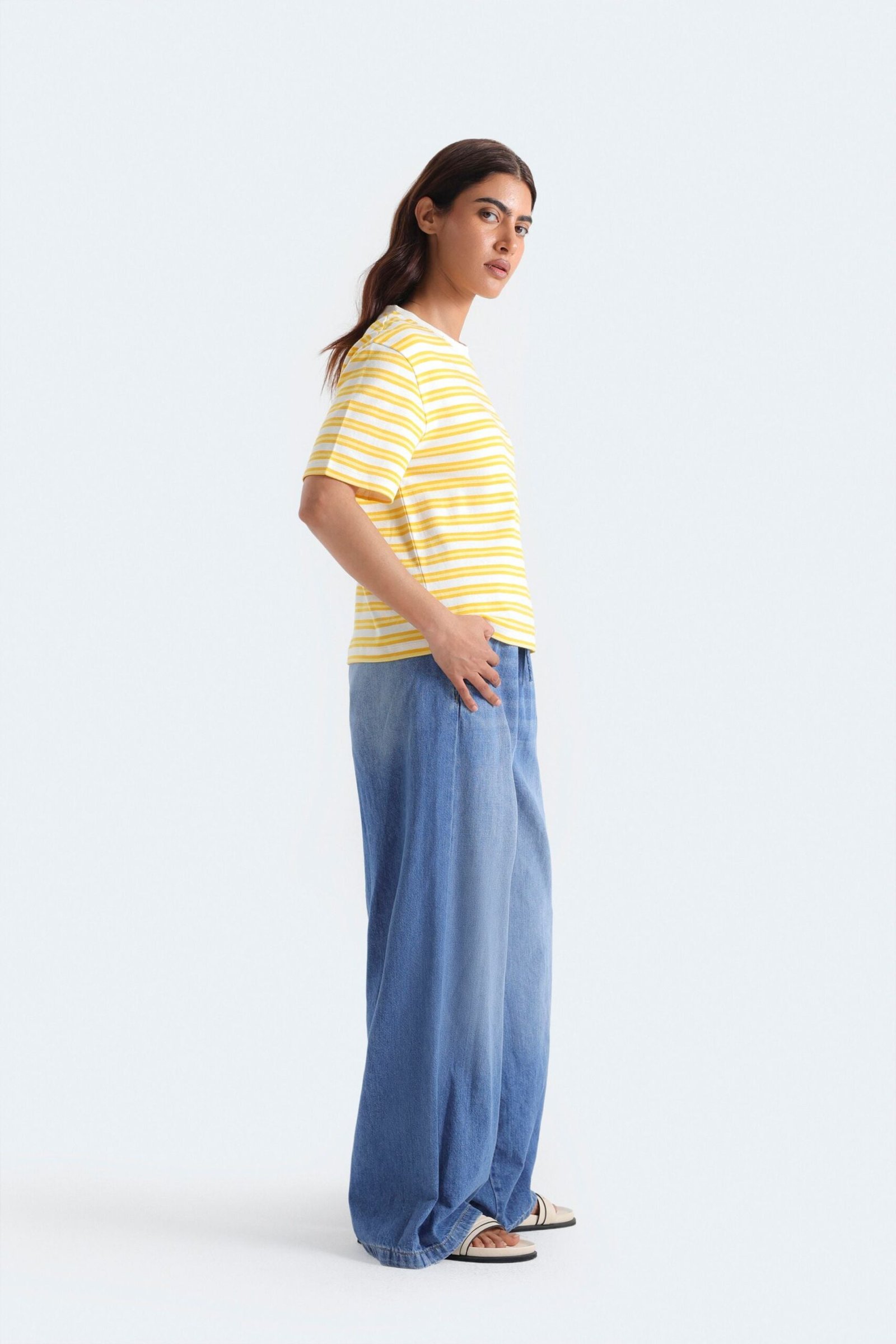 Cropped Striped T-Shirt - Image 3