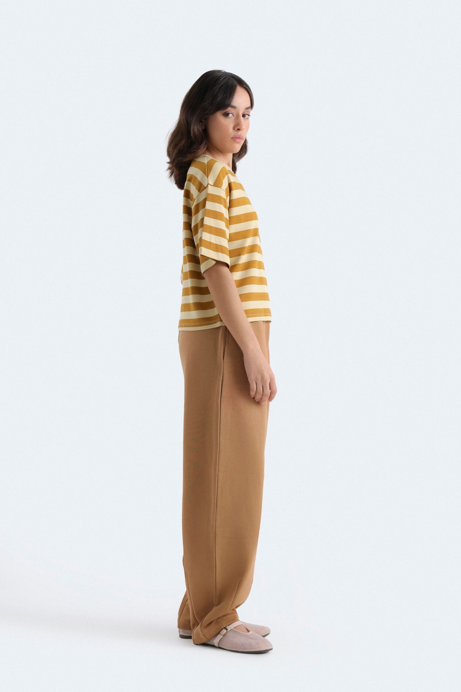 Cropped Striped T-Shirt - Image 3