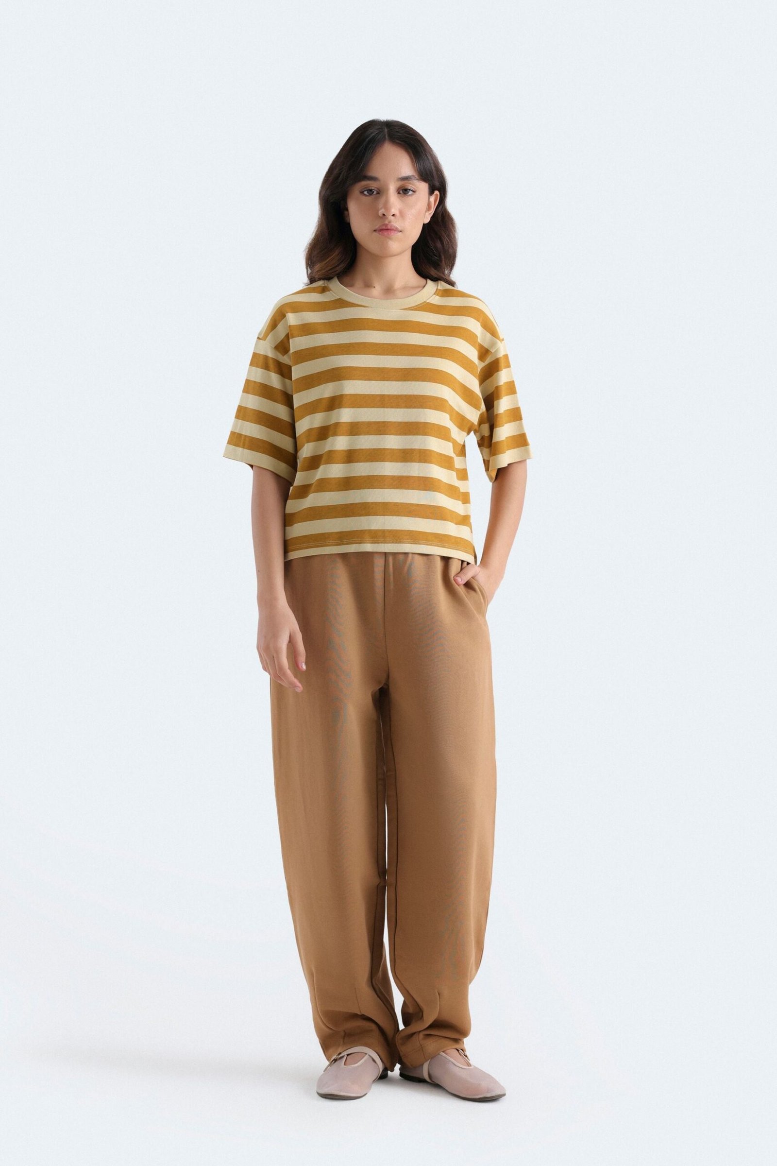 Cropped Striped T-Shirt