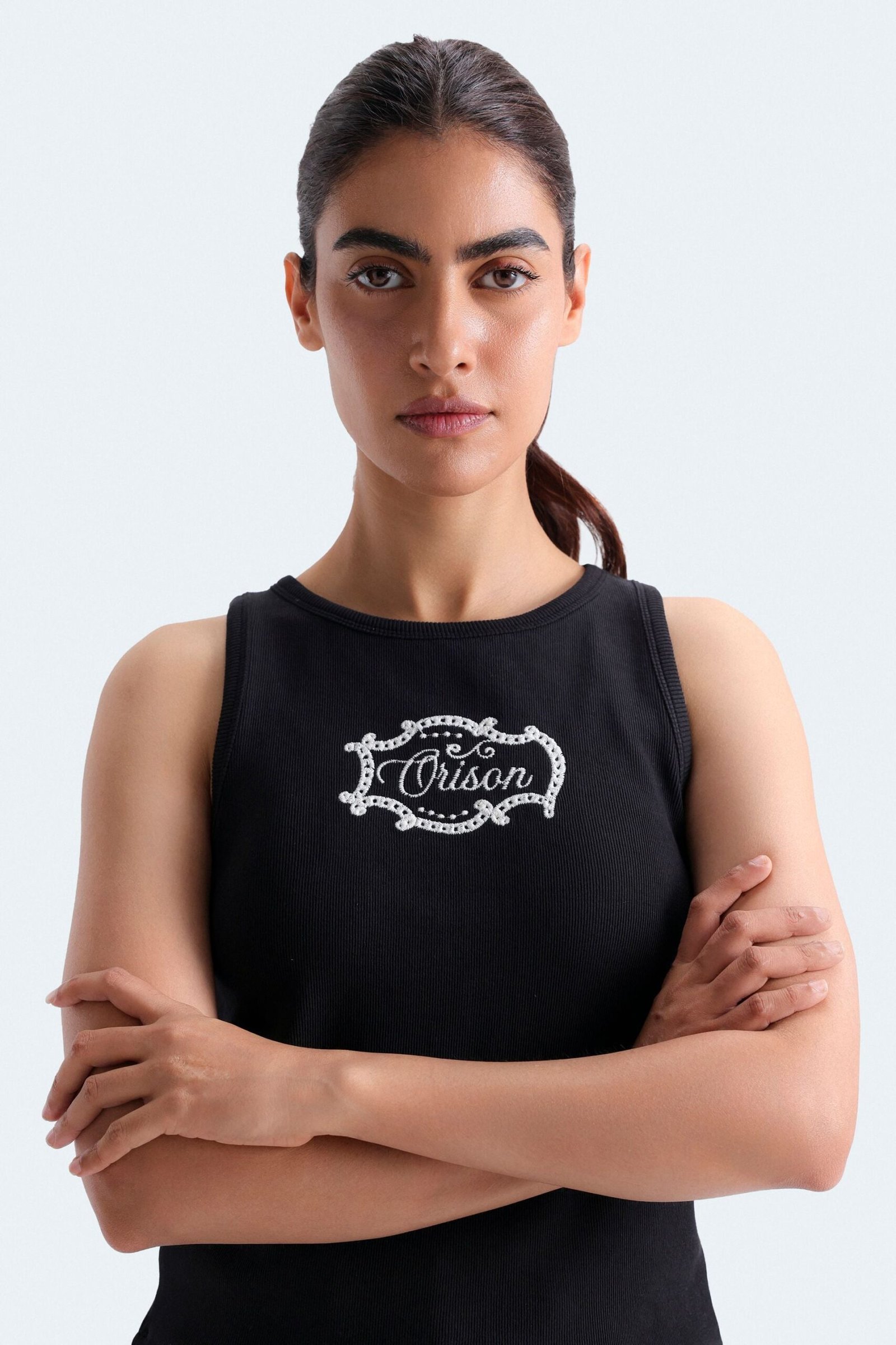 Super Cropped Embroidered Tank Top - Image 2