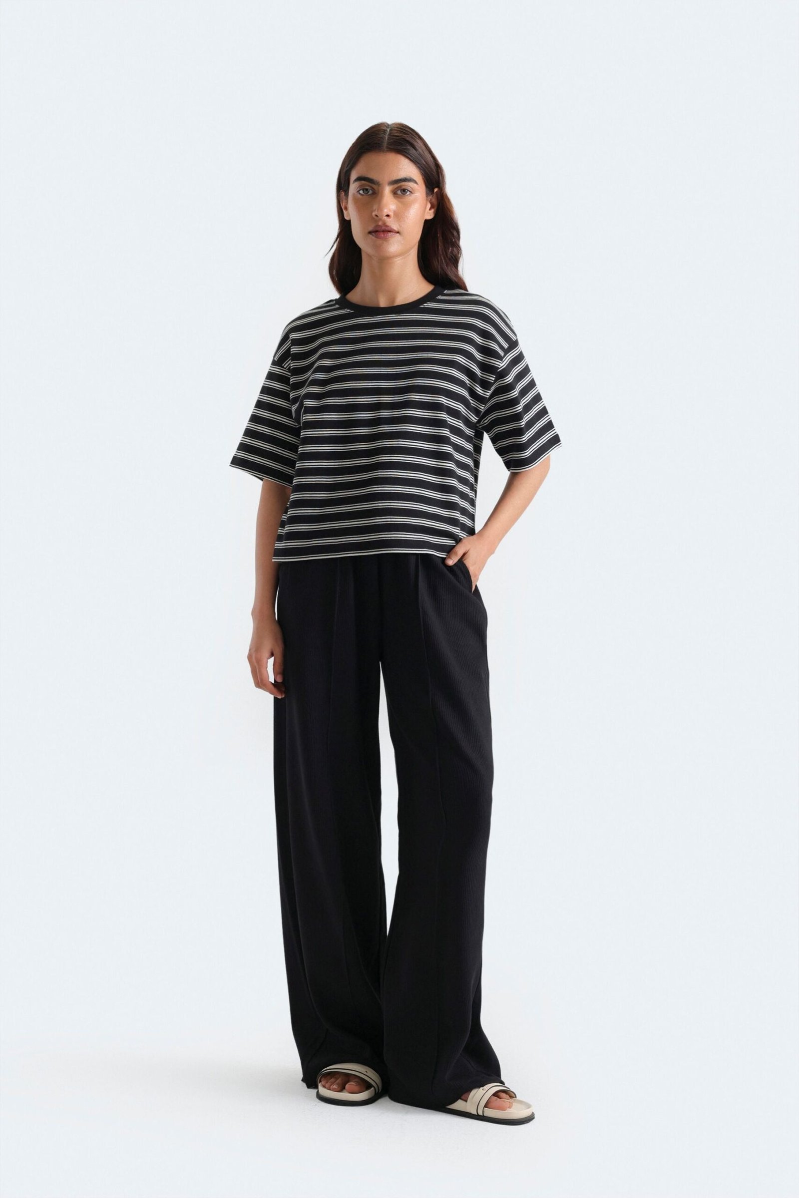 Wide Leg Knit Trousers