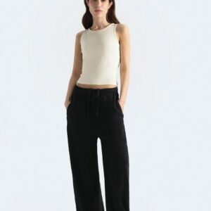 Ribbed Barrel Fit Trousers