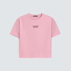 Slogan Print T-Shirt With Patch Detail